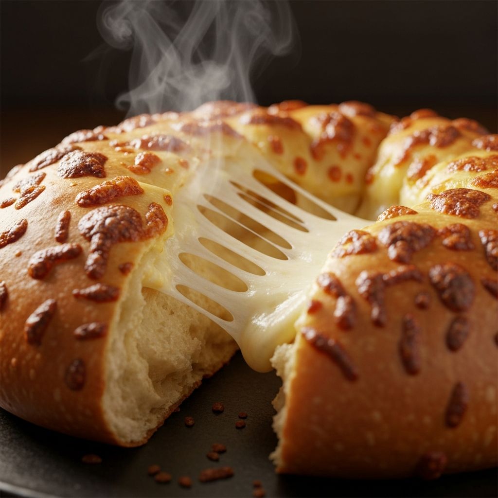 Chipa casera mostrando el queso derretido